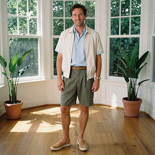 Stylish Man in Sunlit Room