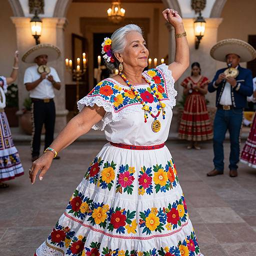 Elegant Mexican Folkloric Fiesta Costume