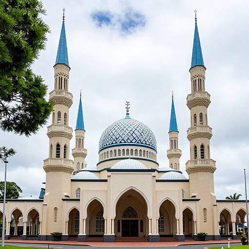 Majestic Lakemba Mosque with Blue Spires