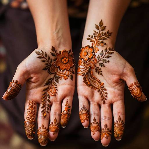 Intricate Henna Design on Hands
