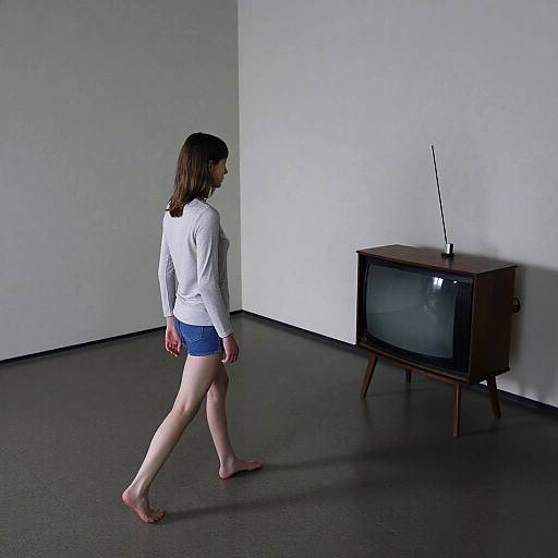 Photorealistic Girl in Mies van der Rohe Room