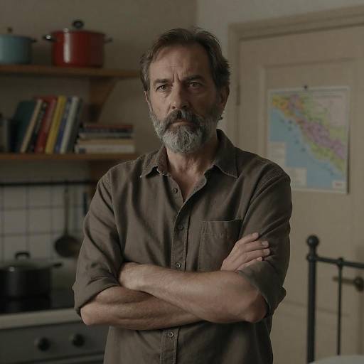 Middle-Aged Man Standing in Kitchen