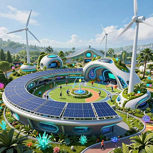 Eco-Friendly Futuristic Gaming Arena
