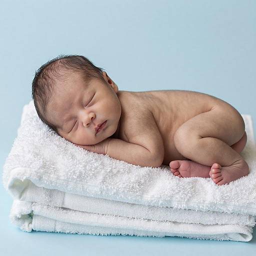 Serene Newborn Baby on White Towels