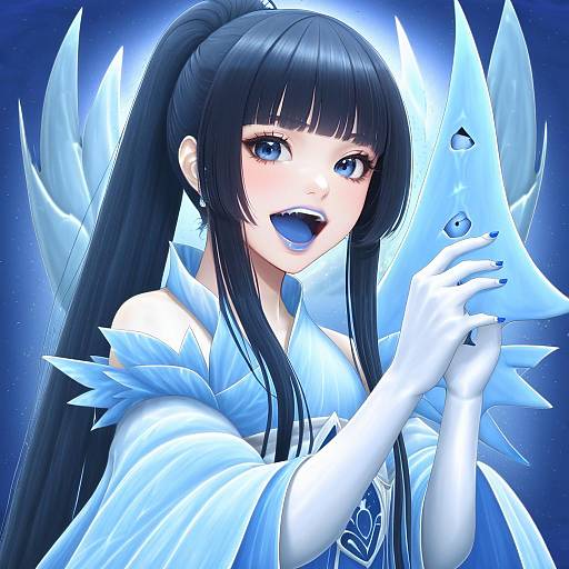 Illustration of Artemis of the blue, atelier live in the style of Fuuma nagi