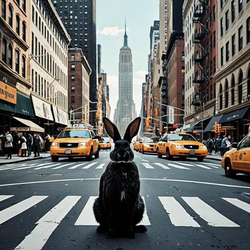 Black Rabbit in New York City Street