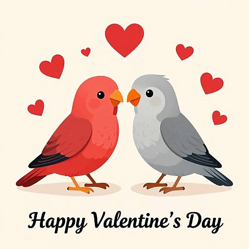 Colorful Birds Valentine's Day Moment