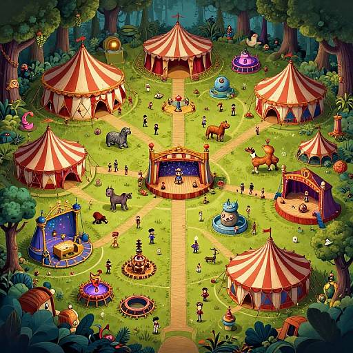 Whimsical Circus Festival DnD Map