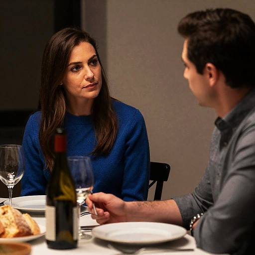Couple at Dinner Table with Wine