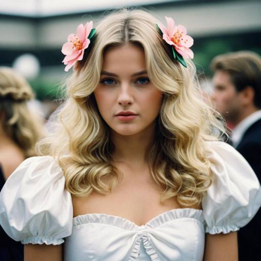 Glamorous Blonde Pop Star in Dress