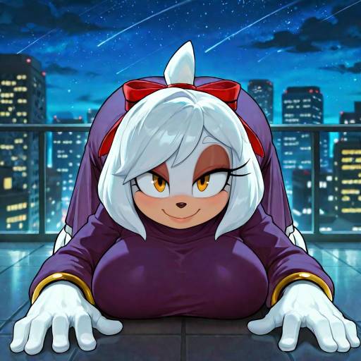 Aesthetic Anime Girl on City Roof