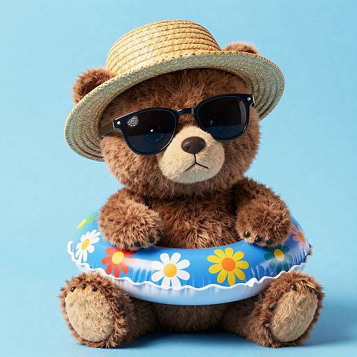 Chubby Teddy Bear with Swim Ring