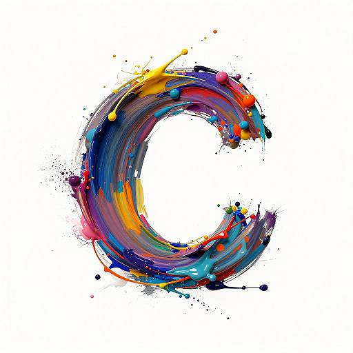 Colorful Paint Splash Letter C