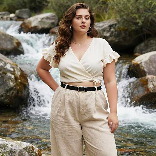 Plus-Size Woman by Mountain Stream