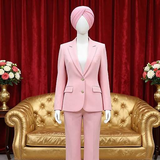 Mannequin in Pink Suit with Turban