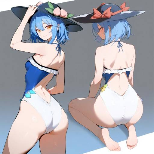 Playful Girl in a One-Piece Swimsuit