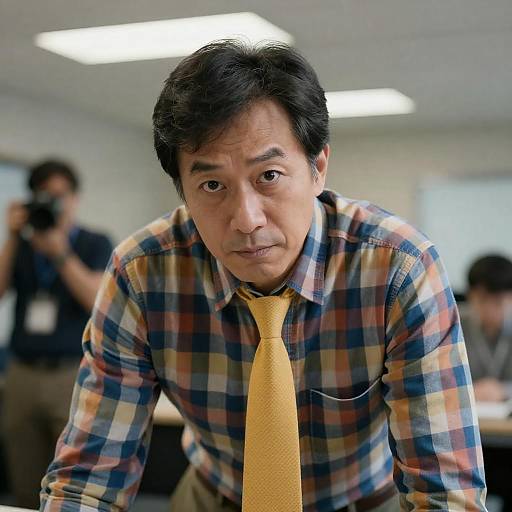 Intense Middle-Aged Man in Office