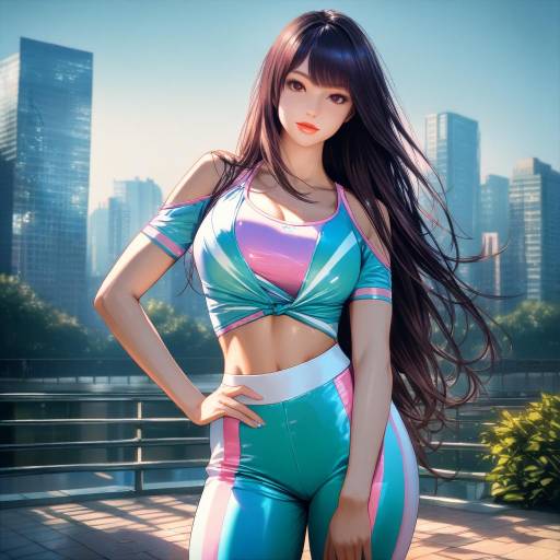 Confident Character in Urban Park Setting