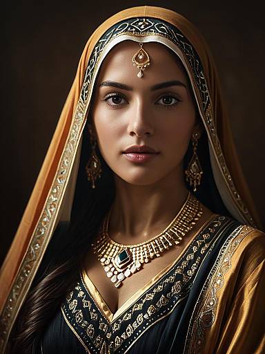 Traditional Cinematic Portrait of Arabian Woman