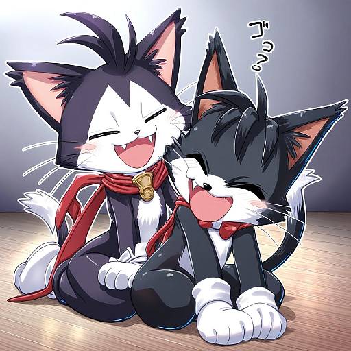 Illustration of Cait sith (ff7), final fantasy in the style of Hase yu