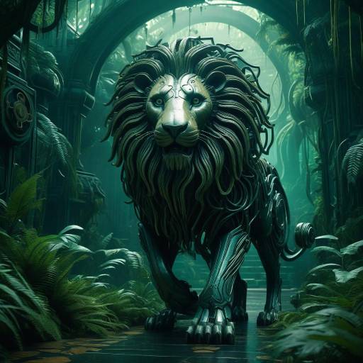 Mechanical Lion in a Mystical Jungle Mechanical Lion in a Mystical Jungle
