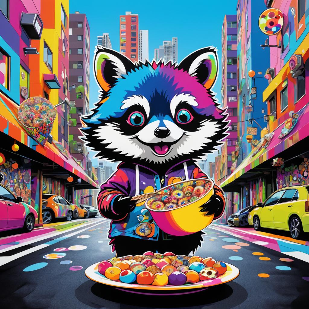 Cheeky Raccoon in Urban Snack Heist