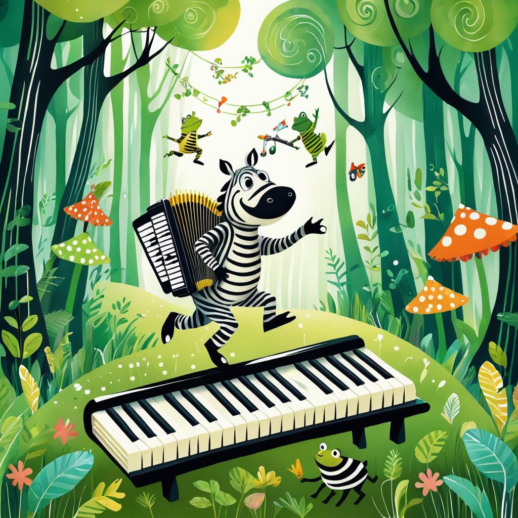 Whimsical Forest with Musical Animals