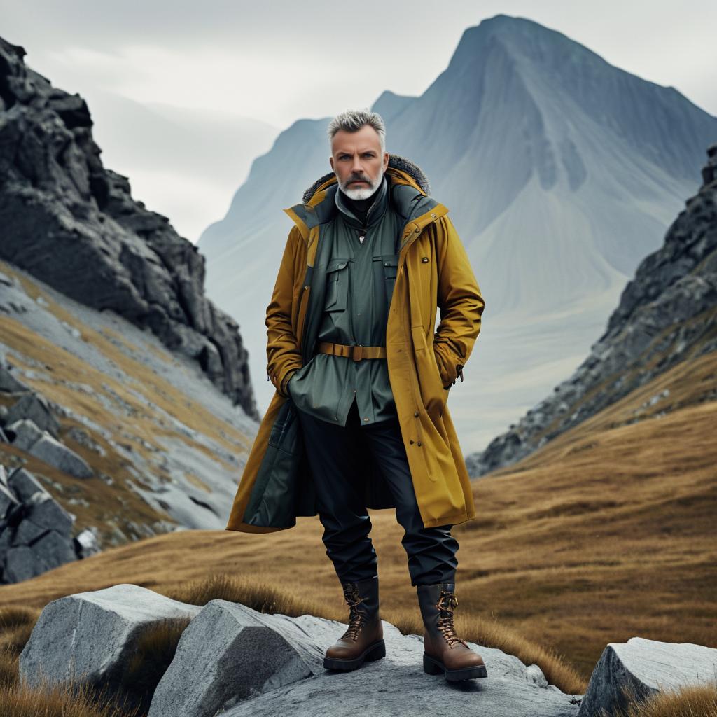 Adventurous Fashion Portrait in Mountains