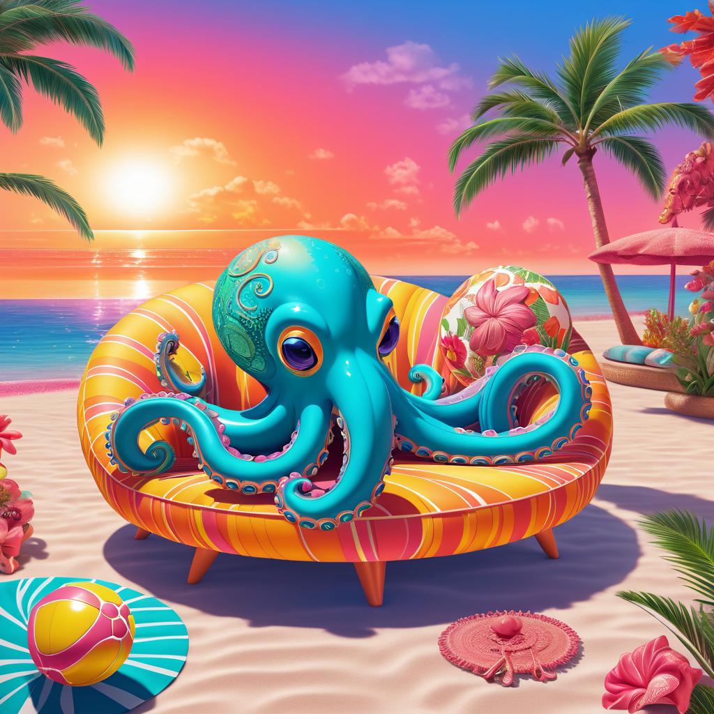 Playful Octopus in Tropical Paradise