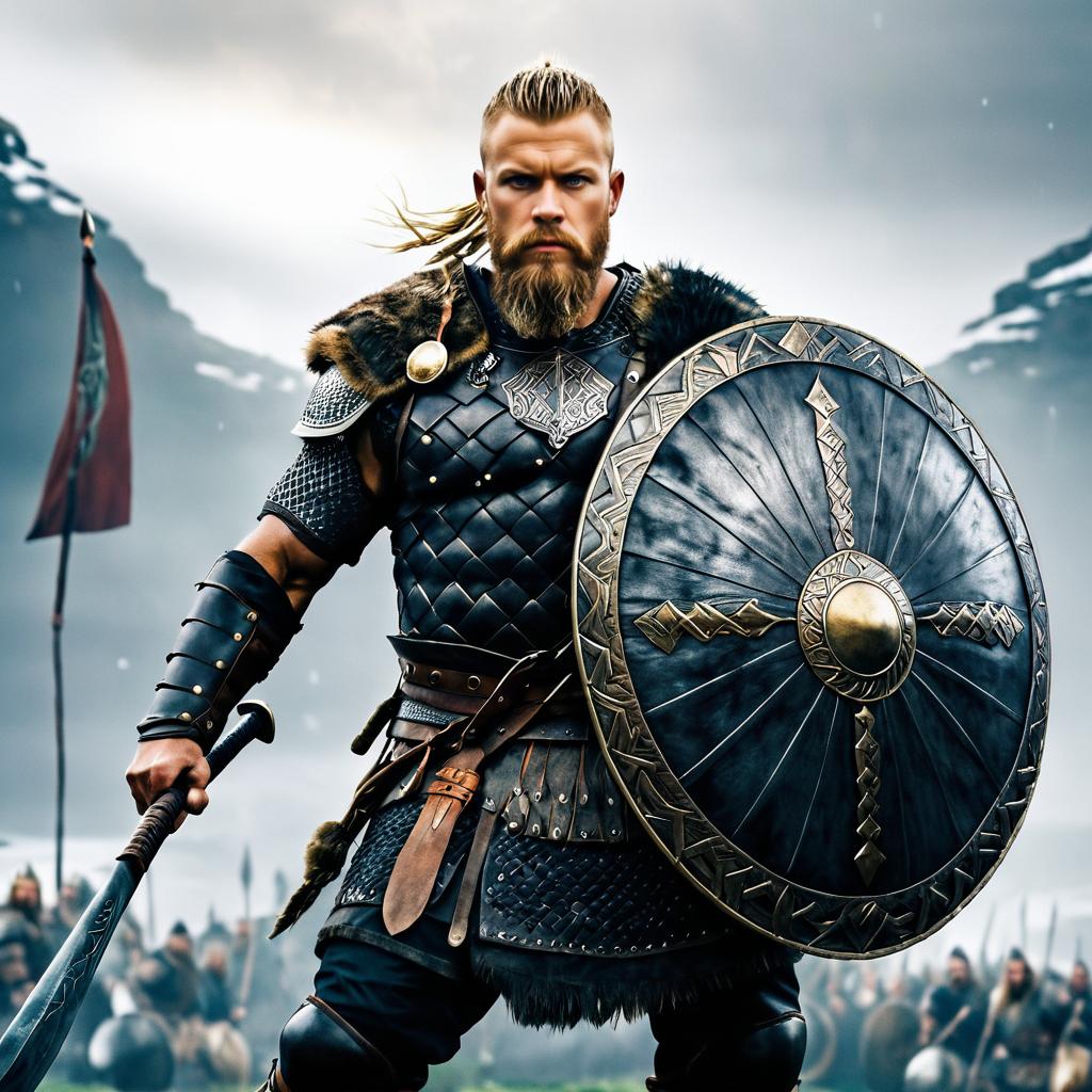 Epic Viking Warrior Movie Poster Design