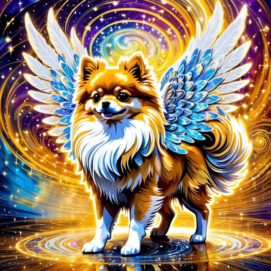 Celestial Pomeranian Graffiti Art