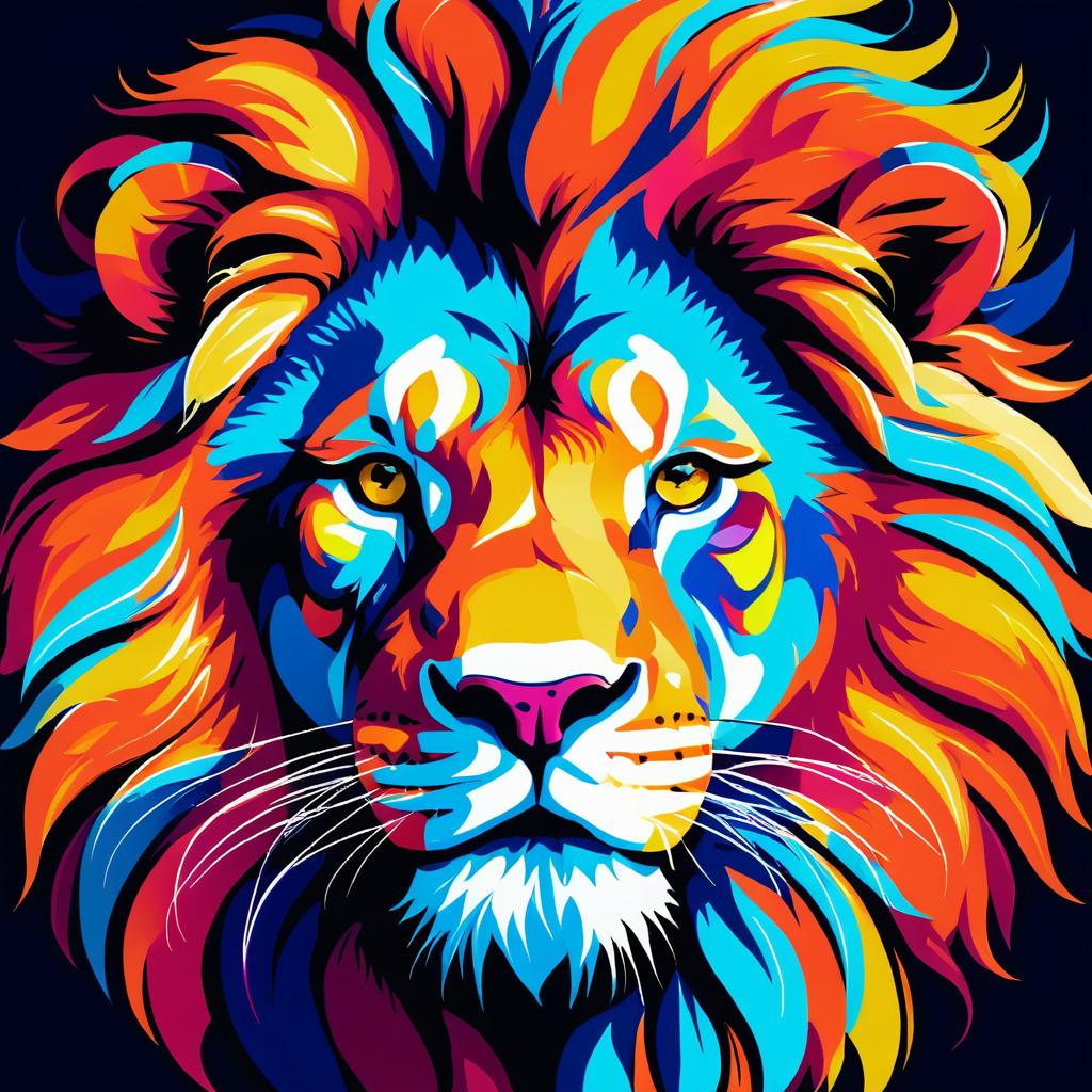 Vibrant Portrait of a Fierce Lion