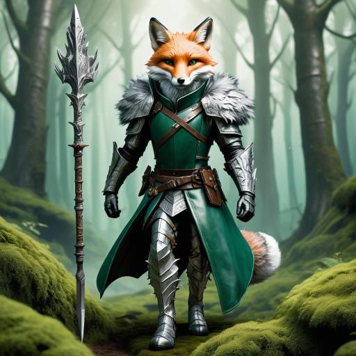 Mystical Fox Warrior in Enchanted Forest Mystical Fox Warrior in Enchanted Forest