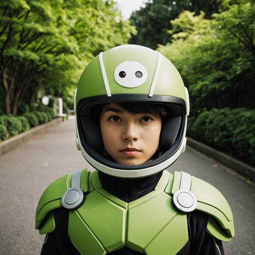 Young Man in Wasabi Big Hero Costume Outdoors