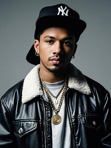 Realistic Male Rapper Costume Portrait