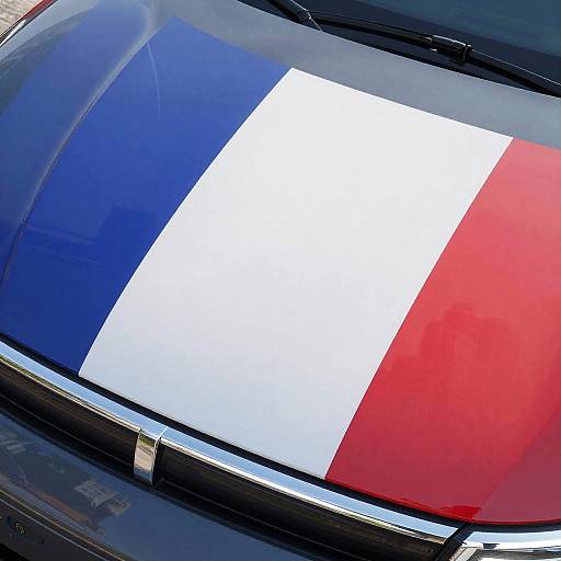 Futuristic French Flag Metallic Close-up