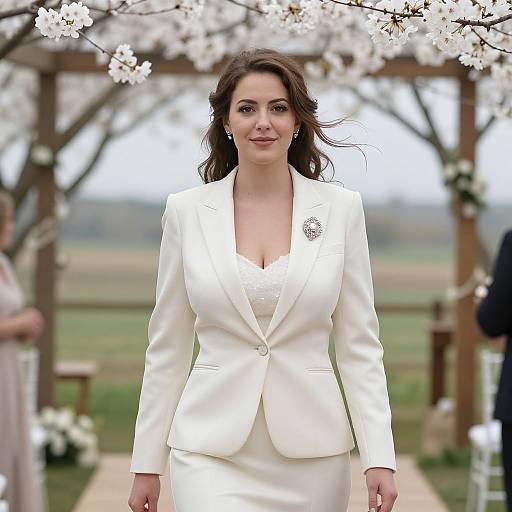 Elegant Woman in Luxurious Wedding Suit