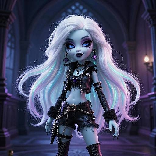 Gothic Monster High White-Haired Character