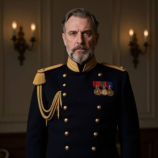 Portrait of Vintage Military Officer