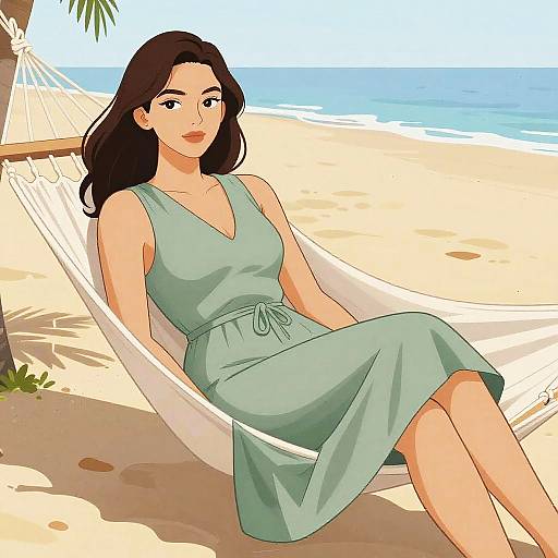 Pear-Shaped Woman in Chic Beach Dress