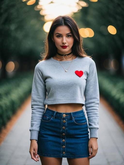 Casual Chic Outfit with Heart Patches
