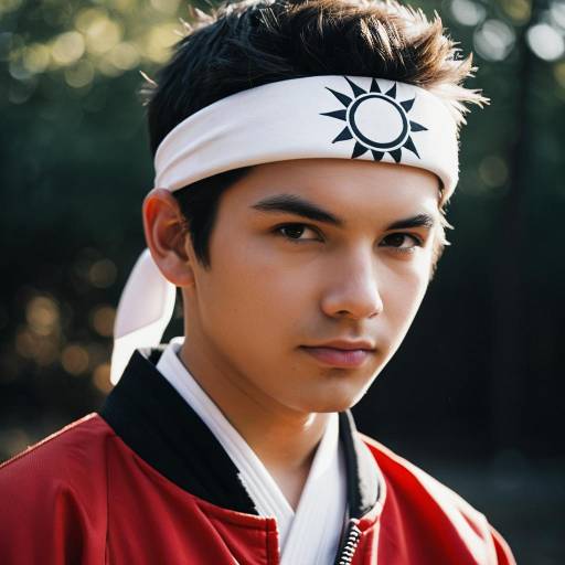 Teen Boy Cosplay as Daniel LaRusso