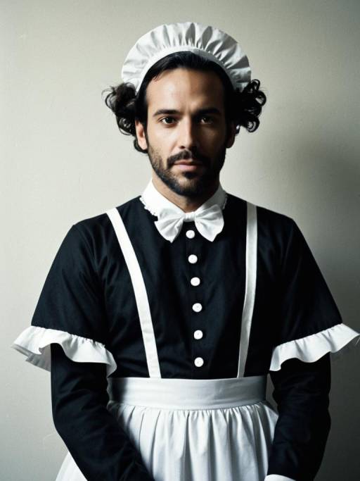 Man in French Maid Outfit Costume