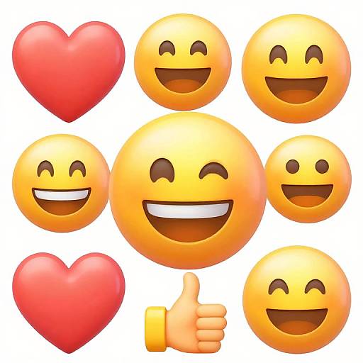 Vibrant 3D Social Media Emojis