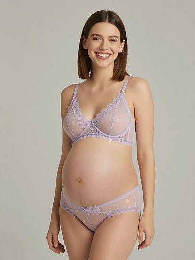 Painterly Joyful Maternity Lingerie Portrait