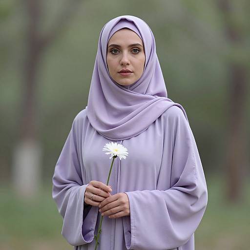 Realistic Portrait of Elderly Woman Outdoors