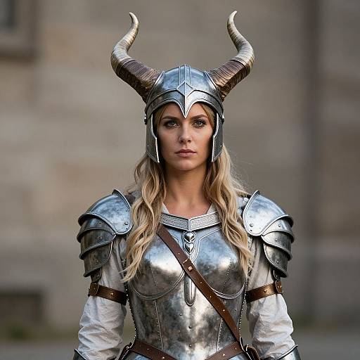 Goddess Freya in Horned Armor