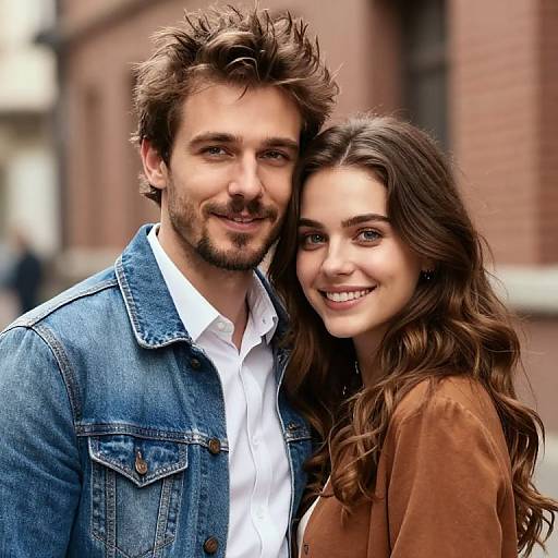 Cute Couple in Warm Urban Setting