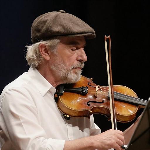 Elegant Profile of a Violinist in Focus