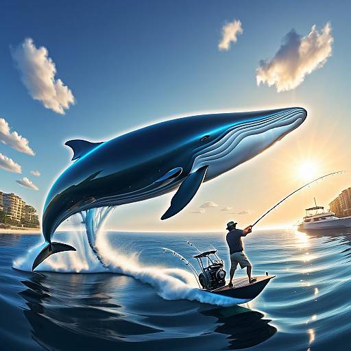 Fisheye Epic: Man Reels Giant Sperm Whale